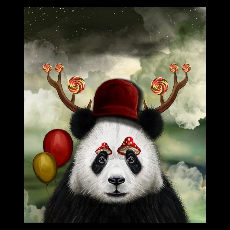 Skurriler Panda - Handbemaltes süßes Tiergeschenk