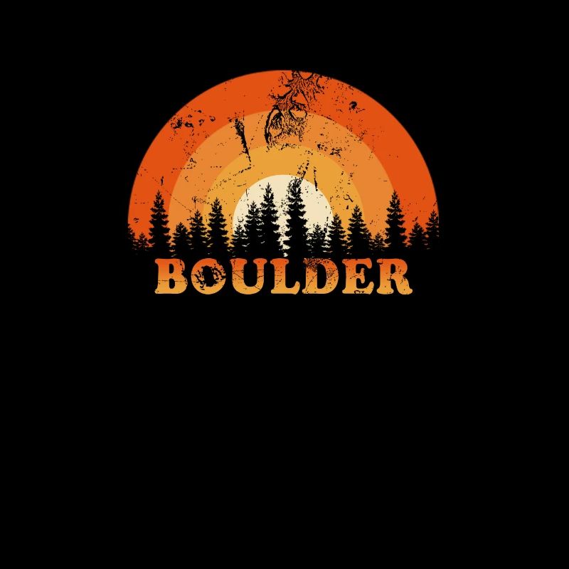 Vintage Boulder Colorado Fan rétro Cool coucher de soleil
