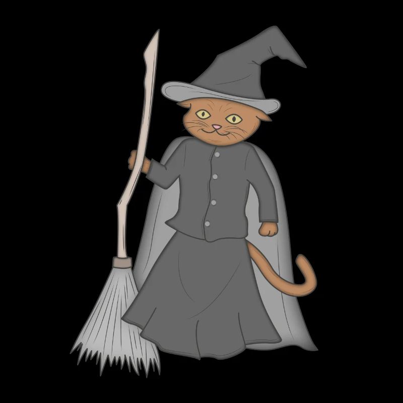 Chat comme sorcière Carnaval Halloween
