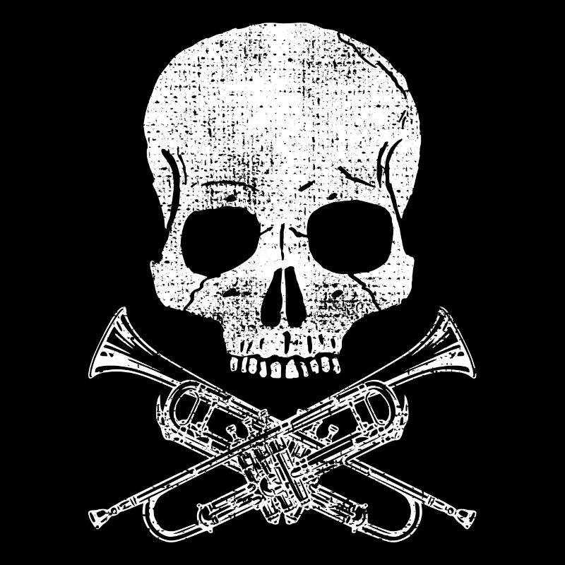 Trumpets Skull Player Making Music