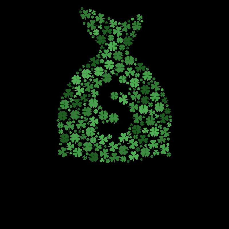 Money bag rempli de différents trèfles (