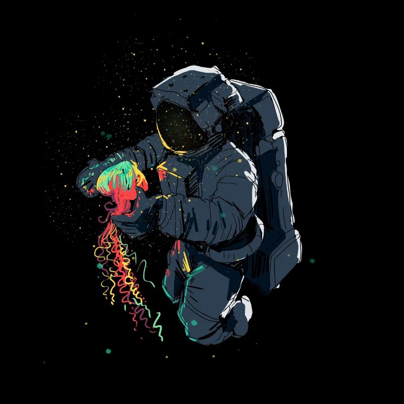 Astronaut with jellyfish
