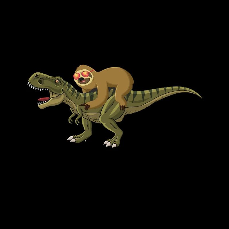 Sloth rides on T Rex