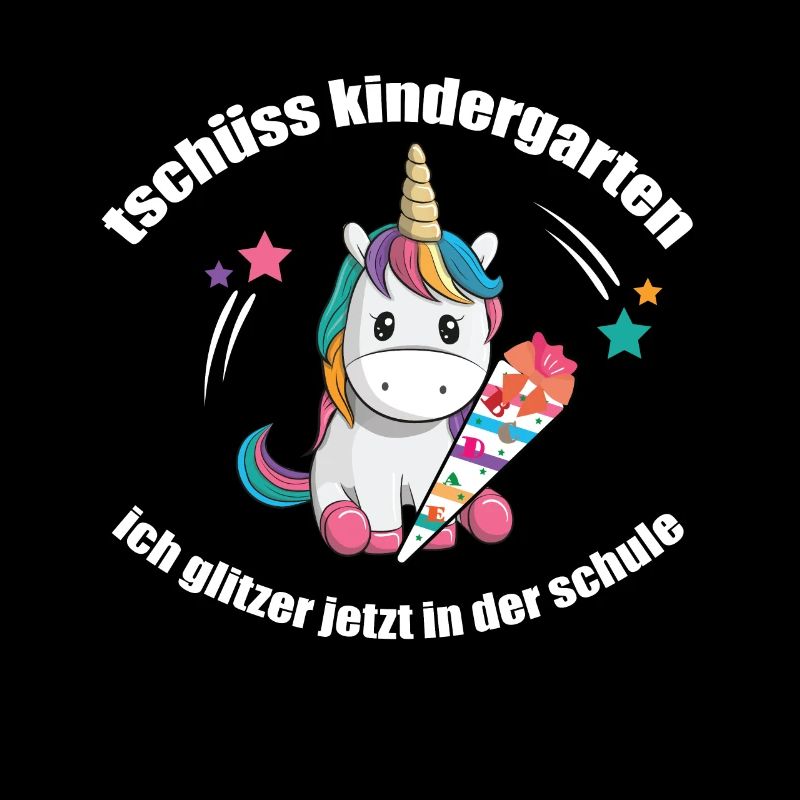 Tschüss Kindergarten Einhorn mit Schultüte
