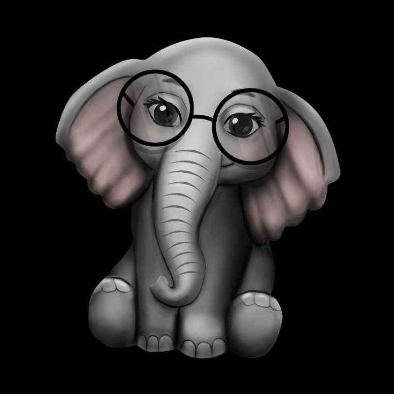 Cute Elephant Nerd Glasses Gift