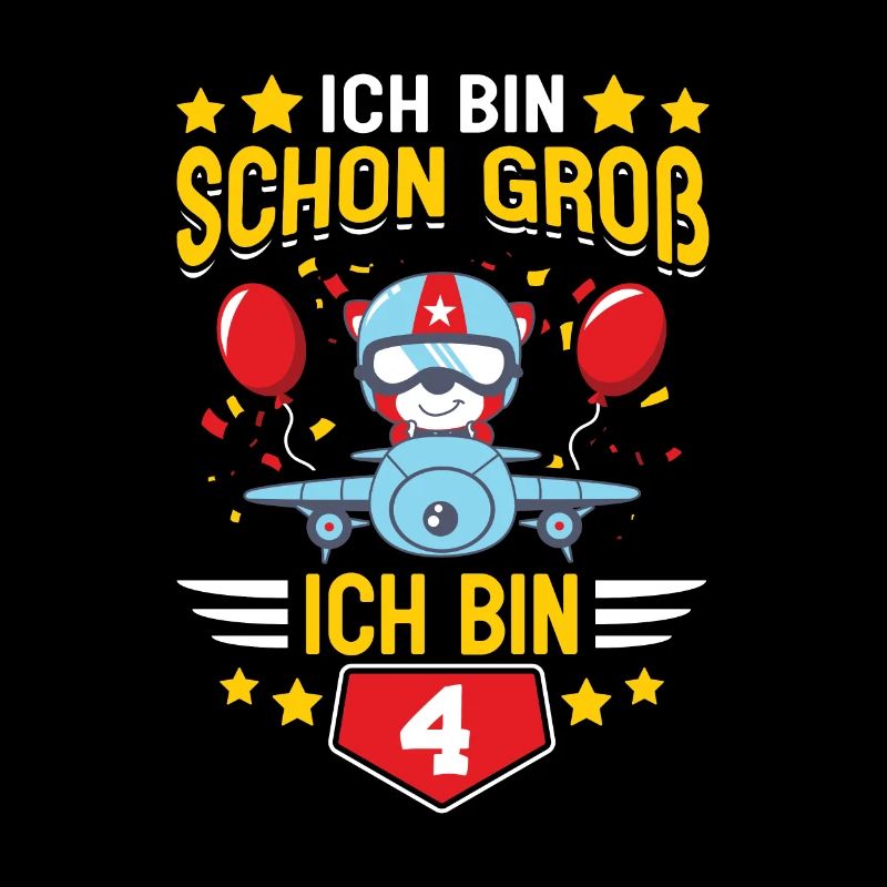 Kinder 4. Geburtstag Flugzeug 4 Jahr Geschenk