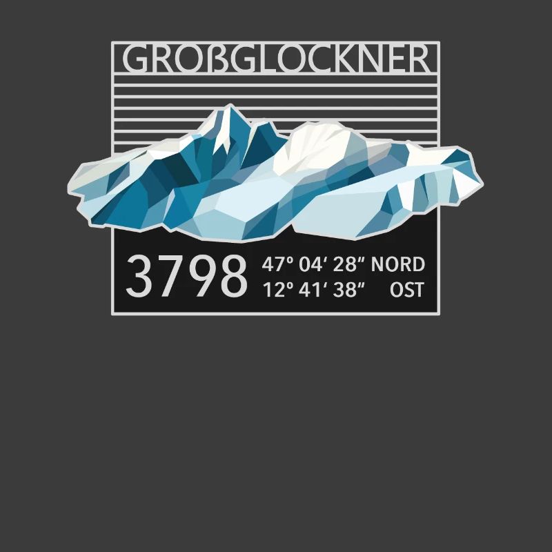 Grossglockner 3798m low poly mountain summit Austria