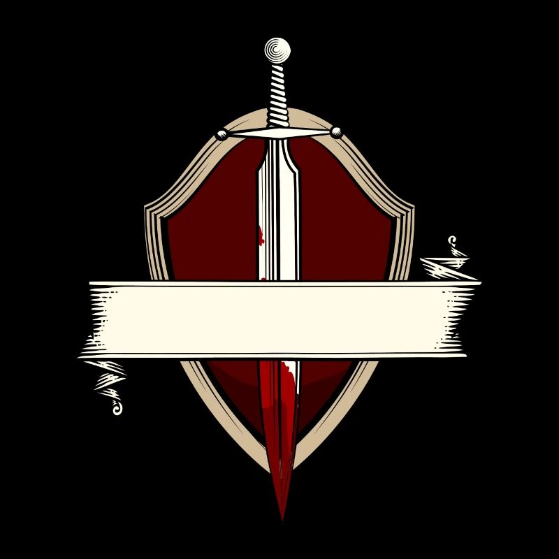 Épée bannière blason médiéval combat à l'épée