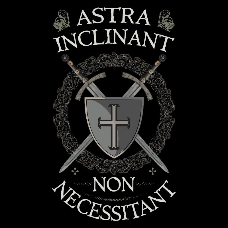 Templar Shield & Swords Astra Inclinant Non Neces