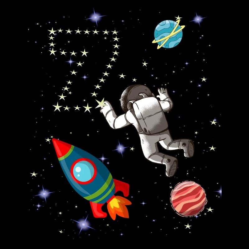 Rocket Astronaut 7 Year 7th Birthday Space