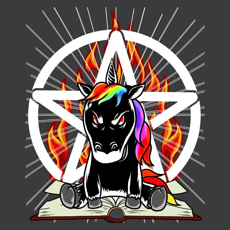 Satan Unicorn Pentagram Devilish Mythical Creature Evil