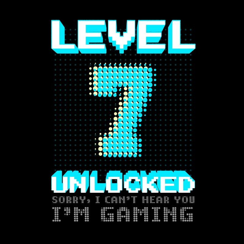 Gaming Level 7 Unlocked 7. Geburtstag Geschenk