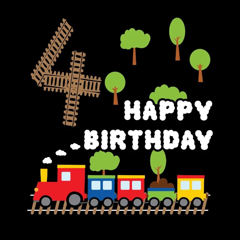 Junge Geburtstagsshirt 4 Jahre Zug Eisenbahn