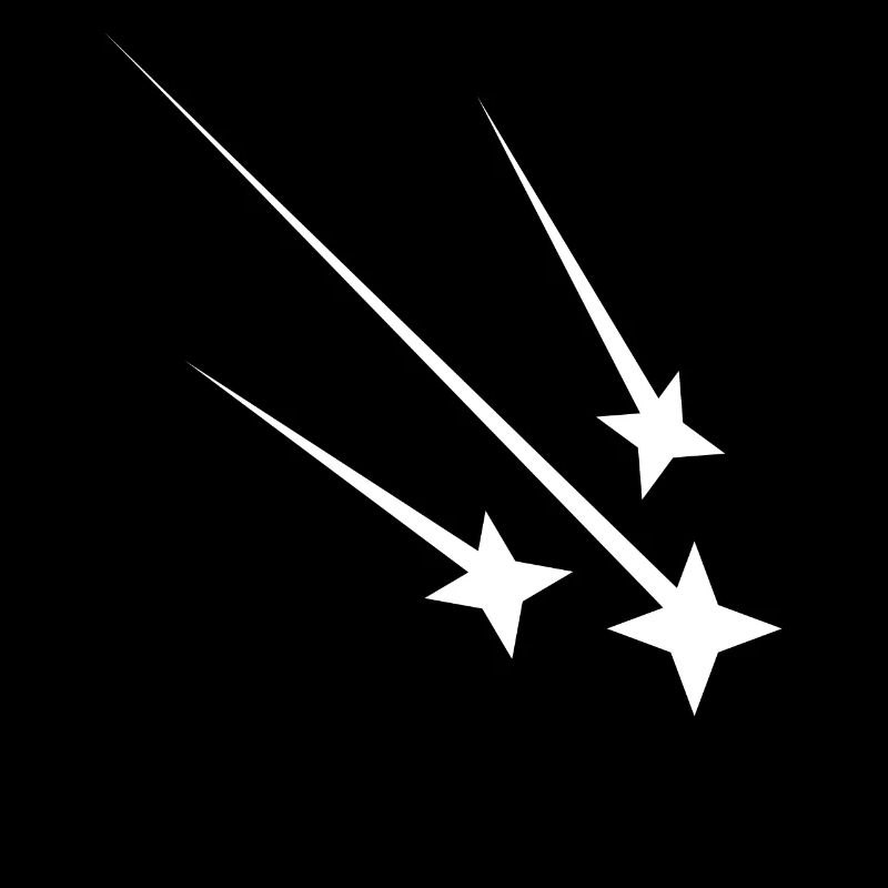 White shooting stars