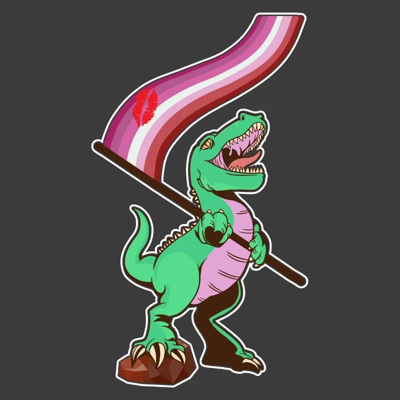 LGBTQ Flag - Dinosaur Lipstick