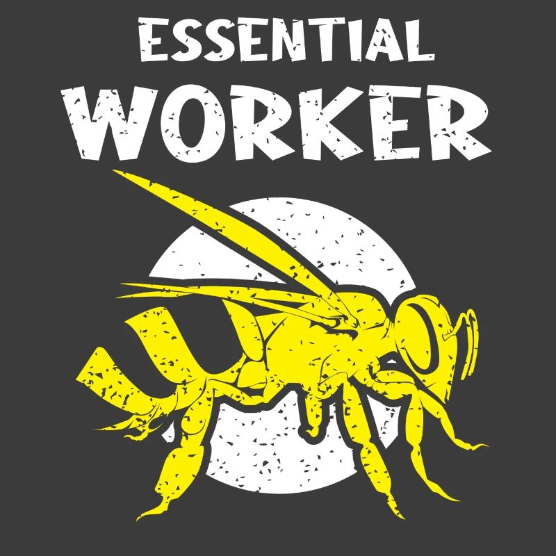 Essential worker, bee, beekeeper, honeycomb