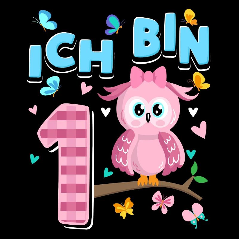 Erster Geburtstag Mädchen 1 Jahr Eulen