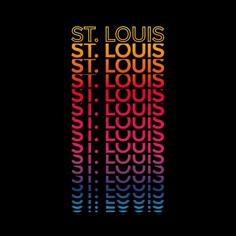 Retro Nostalgic USA City - Rainbow St. Louis