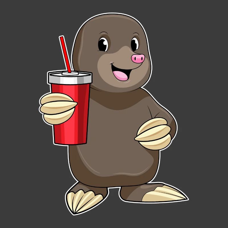Mole with drinking cup