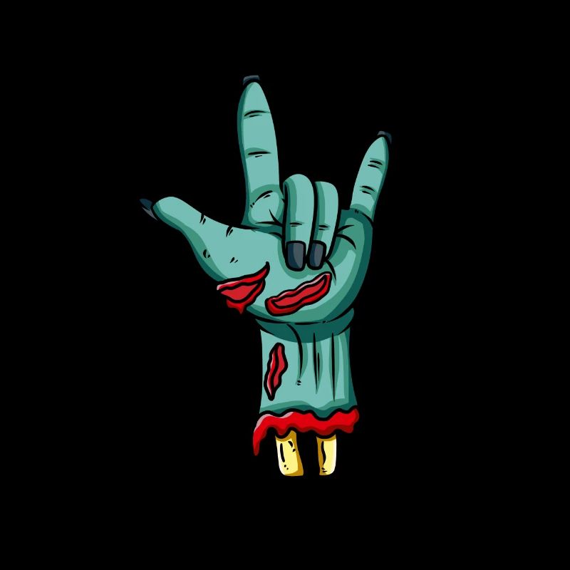 Zombie Hand Rock n Roll Knochen Fingernägel