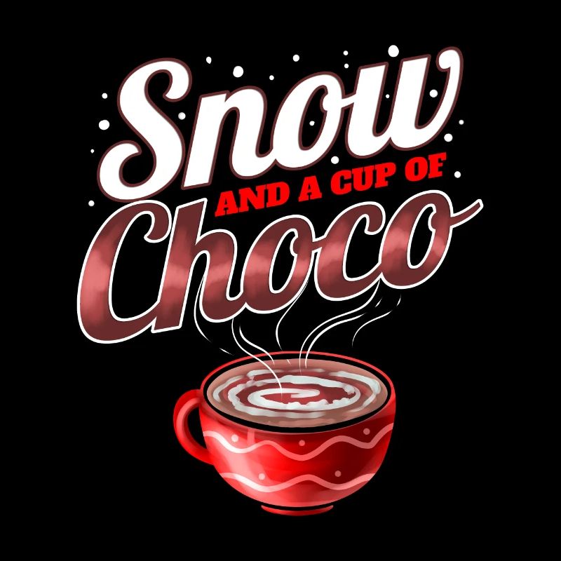 Cacao, neige et une tasse de Choco pour Noël