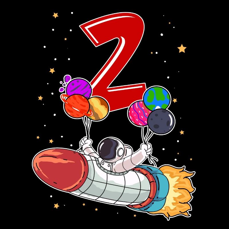 Astronaute 1 an Space Rocket 2e anniversaire