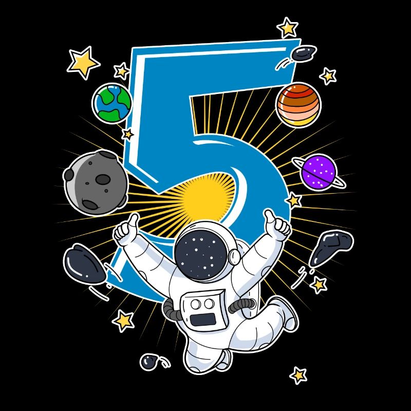 Astronaut 5 Years Space Rocket 5th Birthday