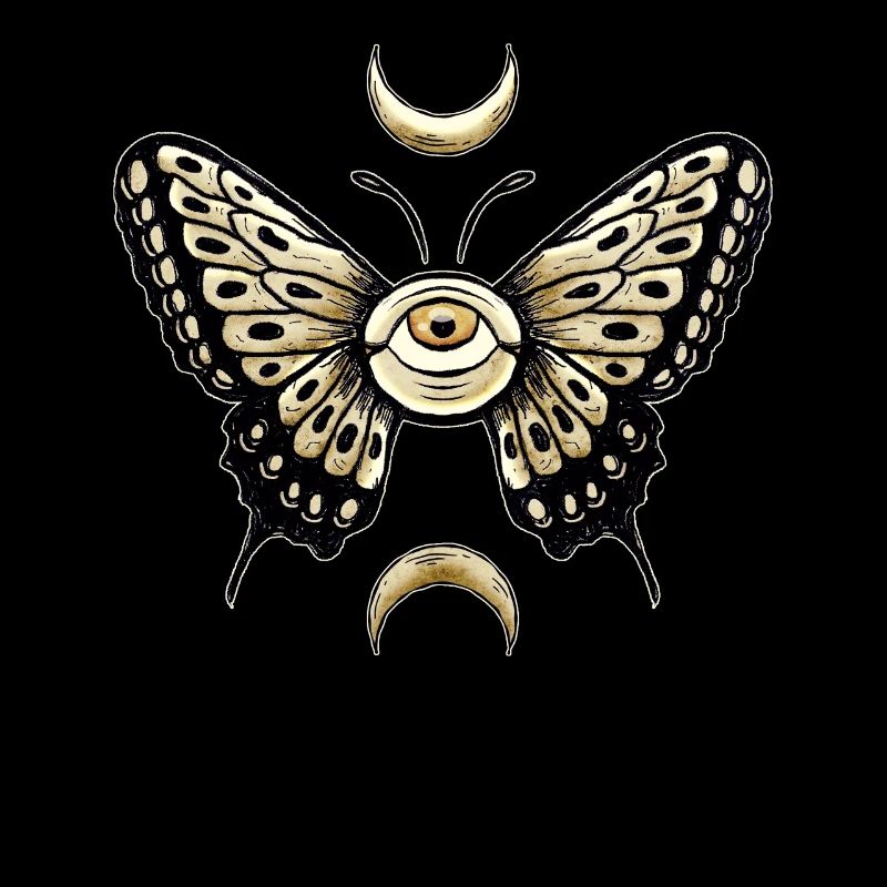 Weirdcore Aesthetic Eyeball Butterly Moon Phase