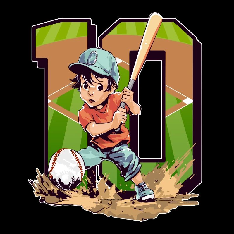 Anniversaire de baseball - garçon de 10 ans - 10.