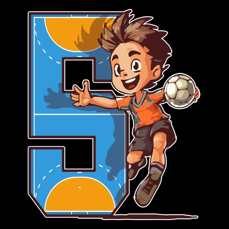 Handball Geburtstag - 5 Jahre Alter Junge - 5.