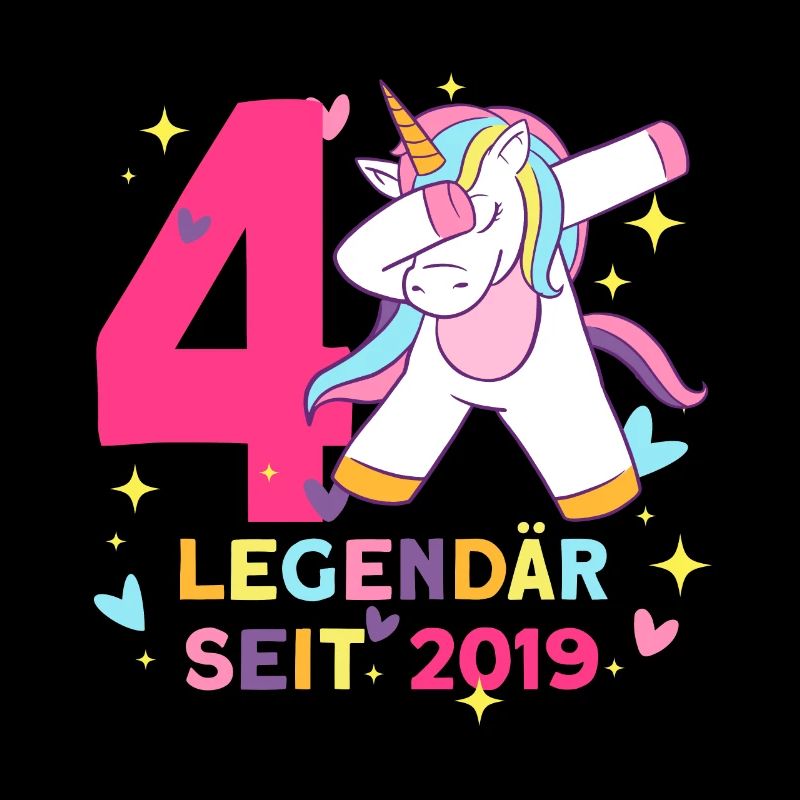 Einhorn Geburtstag 4 Jahre Mädchen Geburtstag
