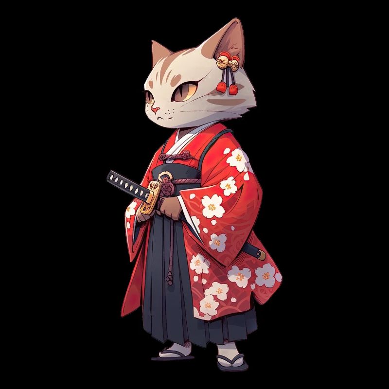 Asia Cat Japanese Samurai Samurai