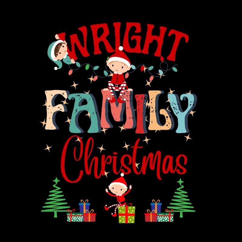 Conception de célébration de Noël de la famille Wright