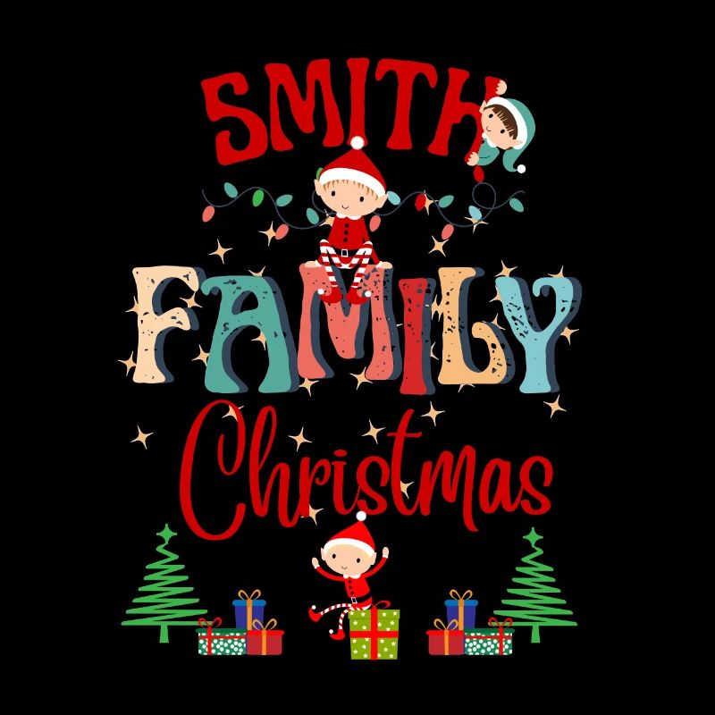 Conception de célébration de Noël de la famille Smith