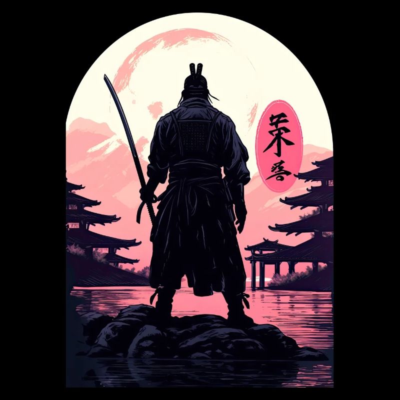 Bushido Code Anime Samurai Japanese Landscape Kanj