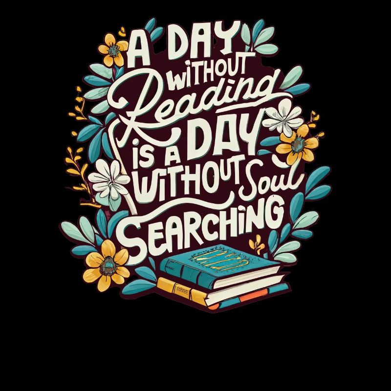A Day Without Reading Floral Bookworm Book Reader