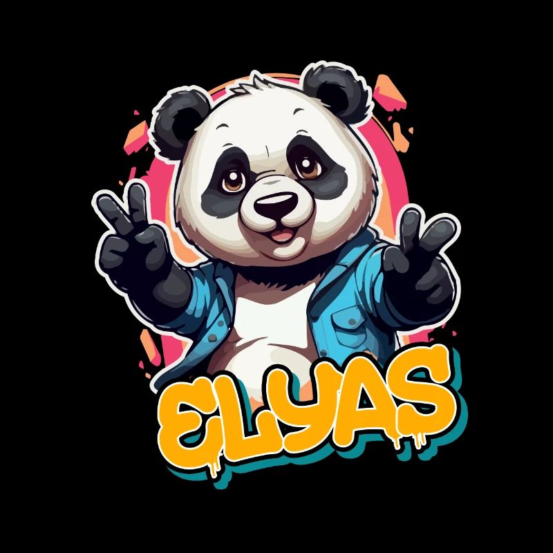 ELYAS - Beau nom de garçon avec Cool Panda