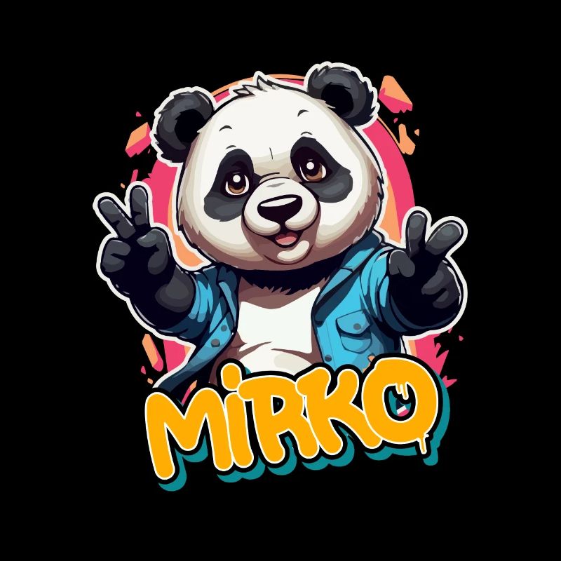 MIRKO - Beau prénom de garçon avec un panda cool