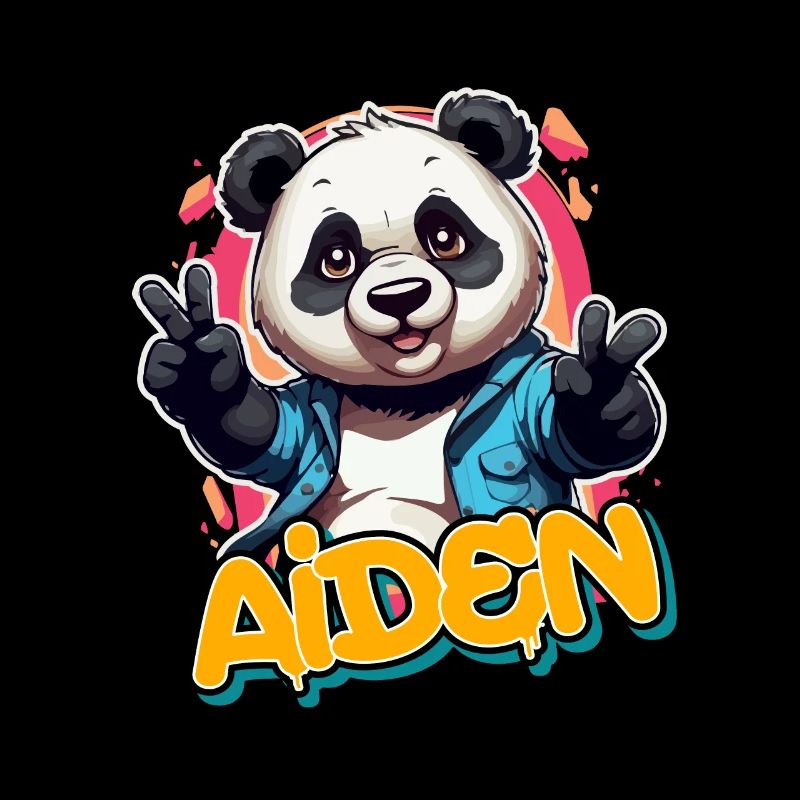 AIDEN - Beau nom de garçon avec Cool Panda
