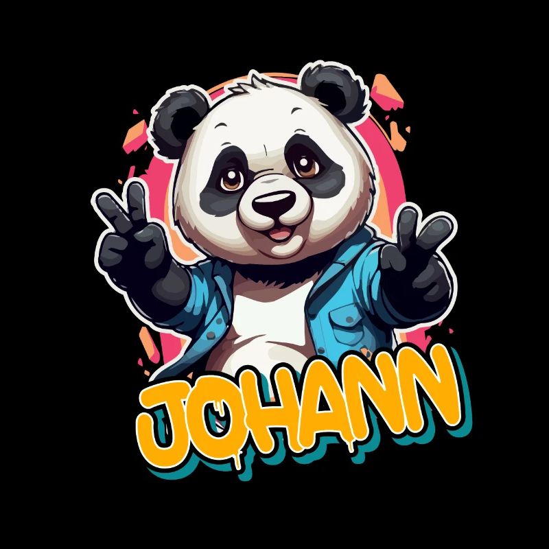 JOHANN - Handsome boy name with cool panda