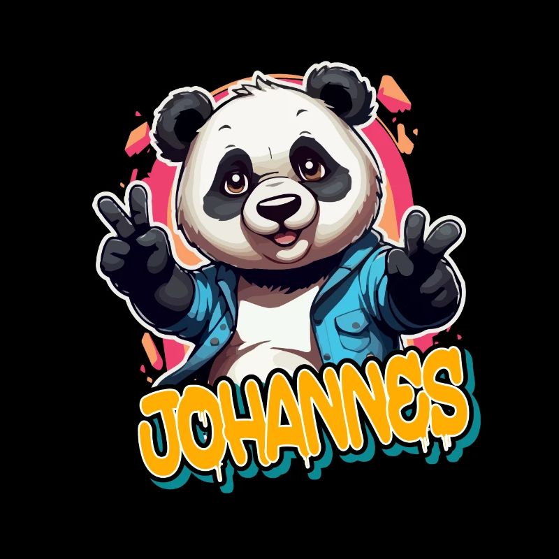 JOHANNES - Handsome boy name with cool panda