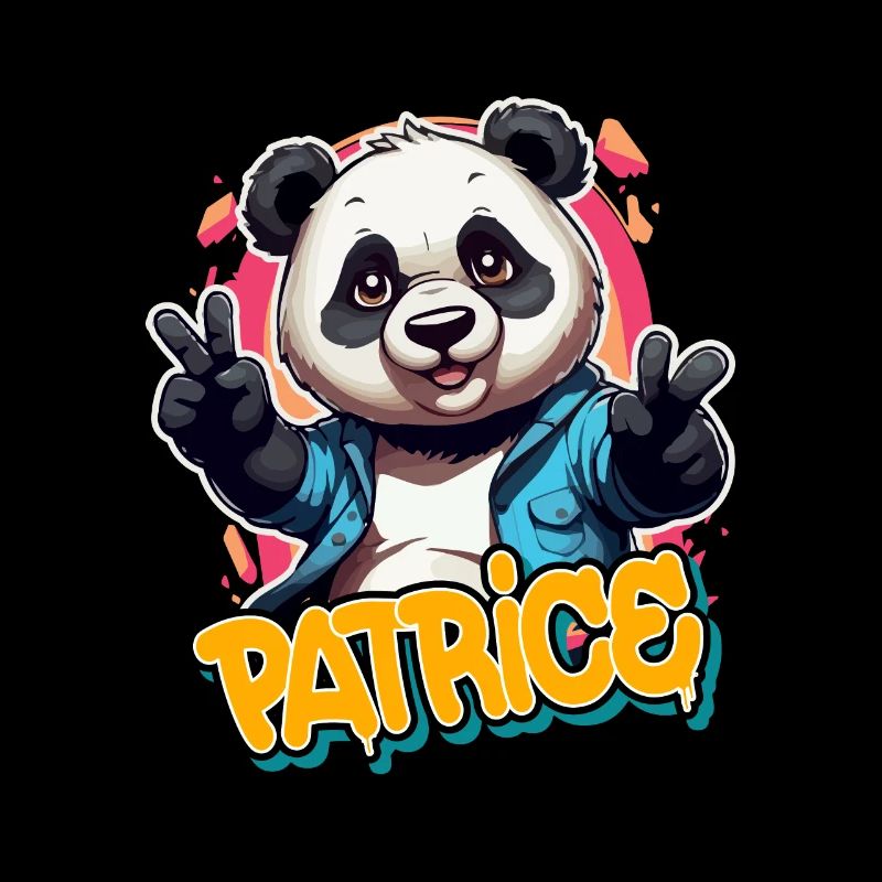 PATRICE - Handsome boy name with cool panda
