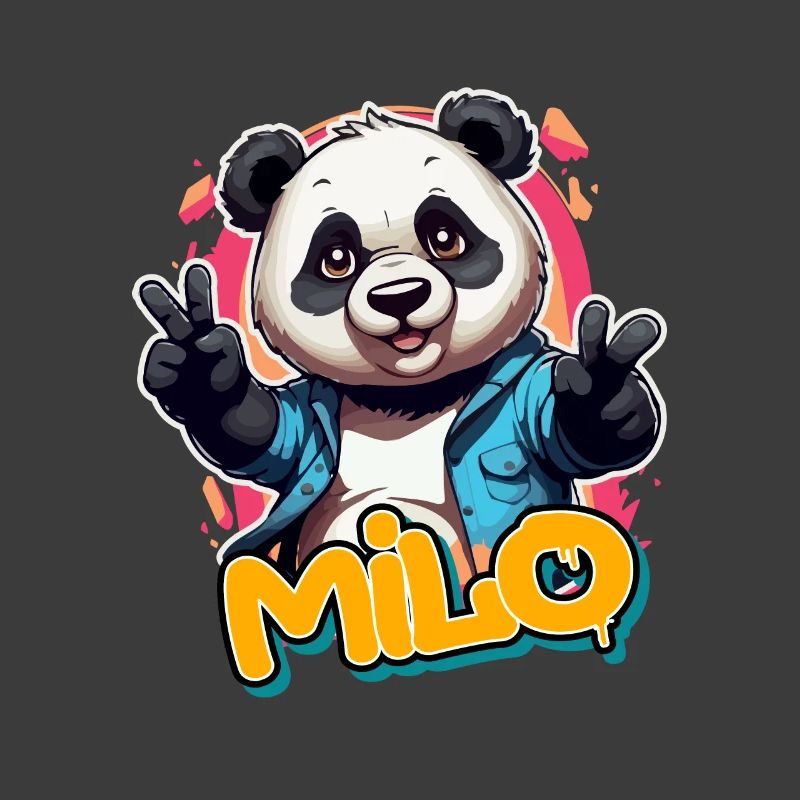 MILO - Beau nom de garçon avec Cool Panda
