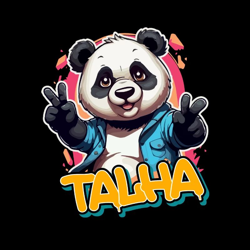 TALHA - Handsome boy name with cool panda
