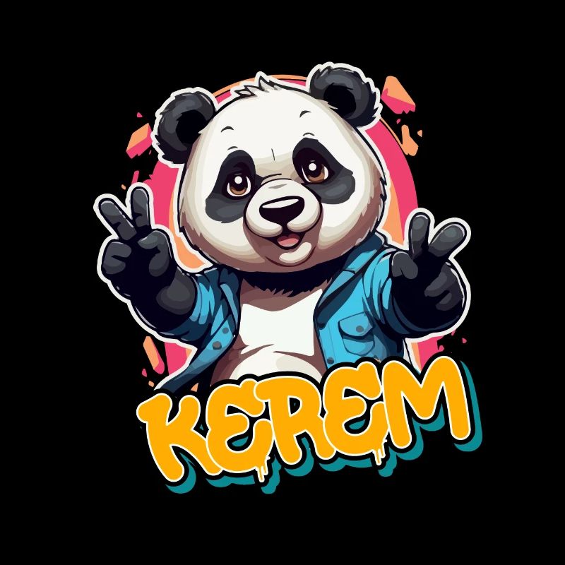 KEREM - Schöner Jungen Name mit coolem Panda