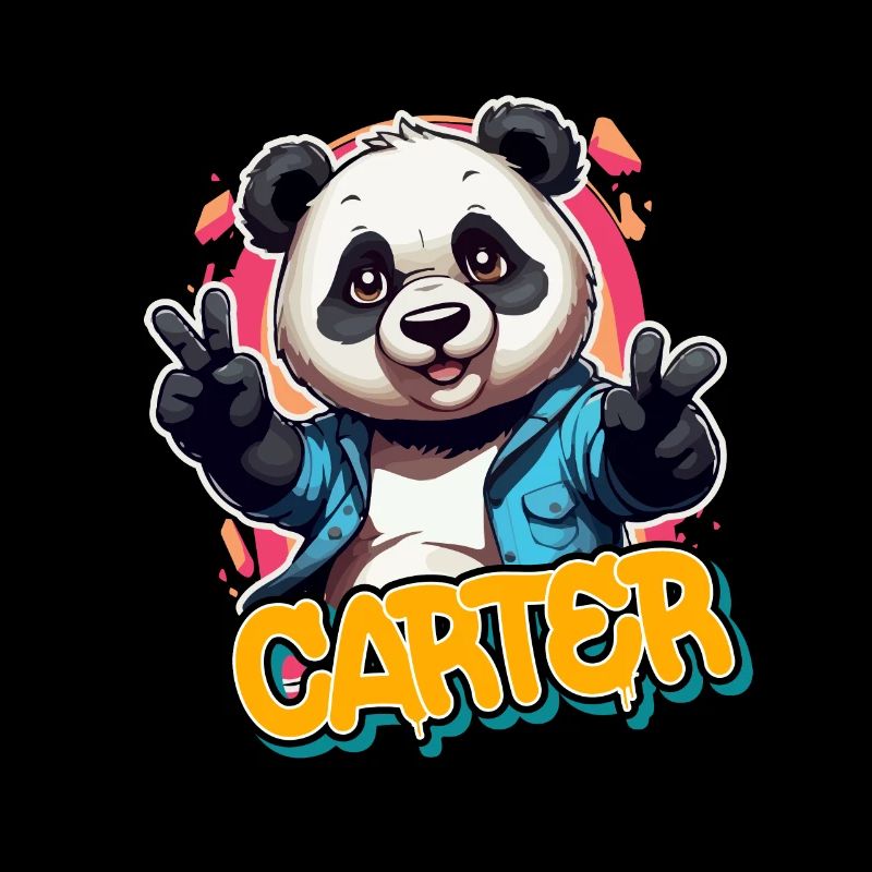 CARTER - Handsome Boy Name With Cool Panda