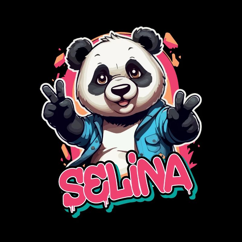 SELINA - Beau nom de fille avec Cool Panda