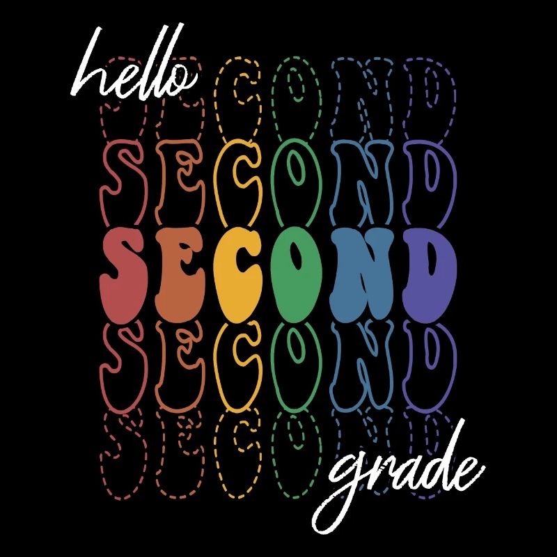 Hello 2nd Grade Retro Groovy Elementary School Gift