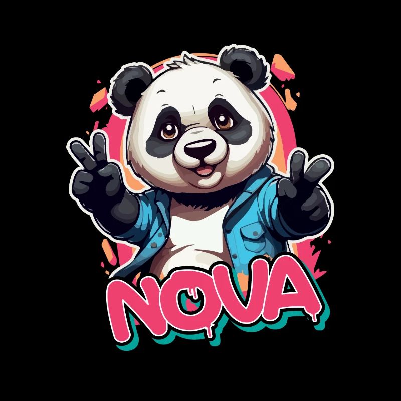 NOVA - Beautiful Girl Name with Cool Panda
