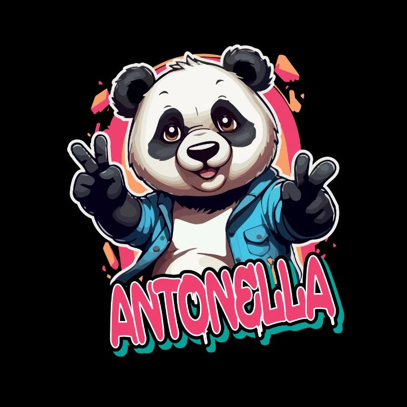 ANTONELLA - Schöner Mädchen Name mit coolem Panda